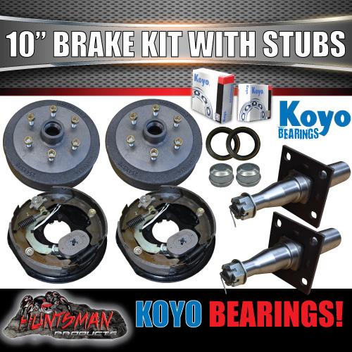 10" Trailer Electric Brake Kit Japanese Bearings & 45MM Sleeve Stub Axles.