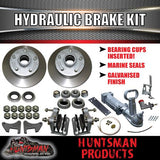 10" Trailer 5 Stud Hydraulic Disc Brake Kit + Full coupling & hyd Line kit,
