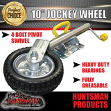 10" JOCKEY WHEEL.  SWING UP. SOLID WHEEL. 1000kg rated