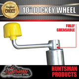 10" JOCKEY WHEEL.  SWING UP. SOLID WHEEL. 1000kg rated